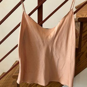 J. Crew silk tissue-thin tank top, peach - size L